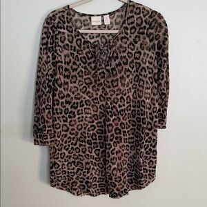 Chico's Brown and Black Animal Print Blouse